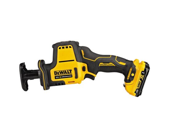 Сабельная пила DeWALT 10.8/12В XR Li-lon, бесщёточная, 2 АКБ, ЗУ, кейс TSTAK (DCS312D2), изображение 2 Сабельная пила DeWALT 10.8/12В XR Li-lon, бесщёточная, 2 АКБ, ЗУ, кейс TSTAK (DCS312D2), изображение 2