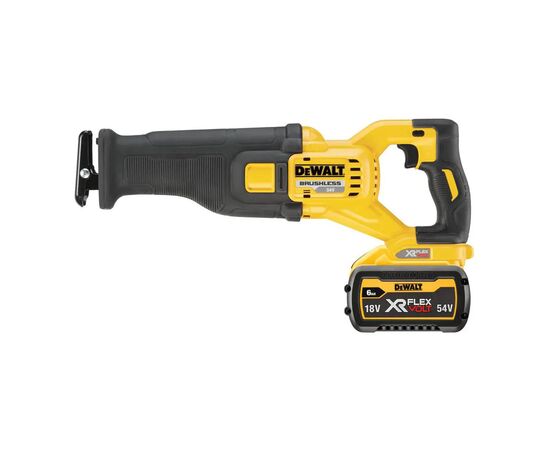 Сабельная пила DeWALT 54В XR FLEXVOLT Li-lon 2 Ач, 0 - 3000 ход/мин, 3.54 кг, кейс TSTAK (DCS389T2), изображение 2 Сабельная пила DeWALT 54В XR FLEXVOLT Li-lon 2 Ач, 0 - 3000 ход/мин, 3.54 кг, кейс TSTAK (DCS389T2), изображение 2