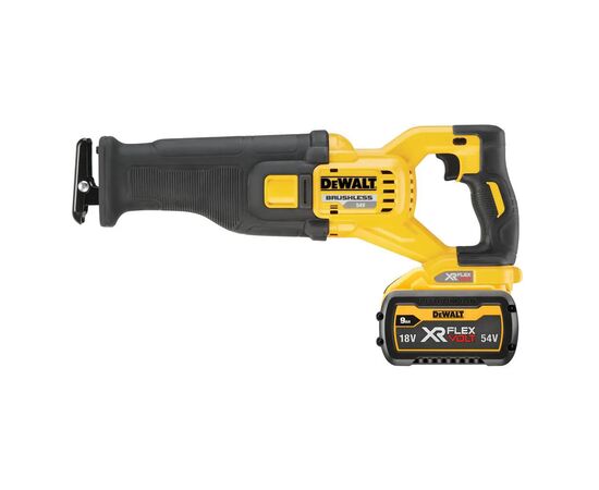 Сабельная пила DeWALT 54В XR FLEXVOLT Li-lon 3 Ач, 0 - 3000 ход/мин, 3.54 кг, кейс TSTAK (DCS389X2), изображение 2 Сабельная пила DeWALT 54В XR FLEXVOLT Li-lon 3 Ач, 0 - 3000 ход/мин, 3.54 кг, кейс TSTAK (DCS389X2), изображение 2
