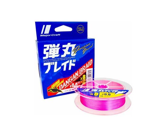 Шнур Major Craft Dangan Braid X8 150m Pink 0.5/0.05mm 12lb/4.8kg (772.73.63)