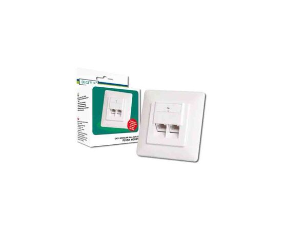 Компьютерная розетка Digitus 2xRJ45 UTP, для скрытой проводки (DN-9001-N)