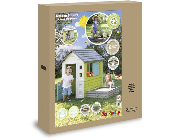 Игровой домик Smoby Садовый 2 в 1 с песочницей или грядкой 174 х 110 х 127 см (810728), изображение 5 Игровой домик Smoby Садовый 2 в 1 с песочницей или грядкой 174 х 110 х 127 см (810728), изображение 5