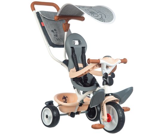 Детский велосипед Smoby Микки Маус с козырьком и багажником Серый (741402)