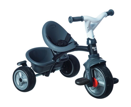 Детский велосипед Smoby Беби Драйвер с козырьком и багажником Серый (741502), изображение 3 Детский велосипед Smoby Беби Драйвер с козырьком и багажником Серый (741502), изображение 3