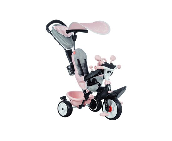 Детский велосипед Smoby Беби Драйвер с козырьком и багажником Розовый (741501), изображение 2 Детский велосипед Smoby Беби Драйвер с козырьком и багажником Розовый (741501), изображение 2