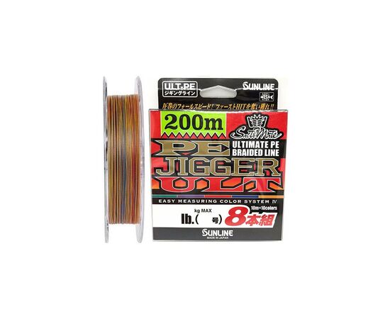 Шнур Sunline PE-Jigger ULT x8 200m 1.2/0.185mm 20lb/9.2kg Multi Color (1658.11.05)