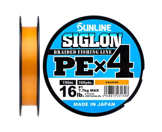 Шнур Sunline Siglon PE н4 300m 3.0/0.296mm 50lb/22.0kg Помаранч (1658.09.59)