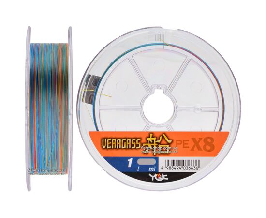 Шнур YGK Veragass Fune X8 150m Multi Color 2.0/0.235mm 35lb/14.9kg (5545.02.65), изображение 2 Шнур YGK Veragass Fune X8 150m Multi Color 2.0/0.235mm 35lb/14.9kg (5545.02.65), изображение 2