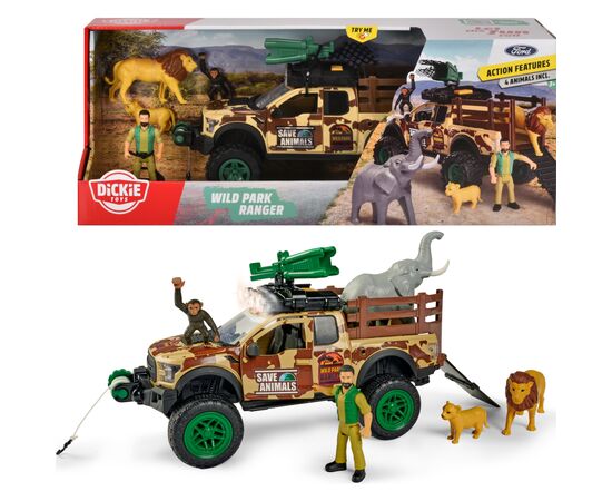 Игровой набор Dickie Toys Парк диких животных с внедорожником 25 см и фигурками (3837016), изображение 4