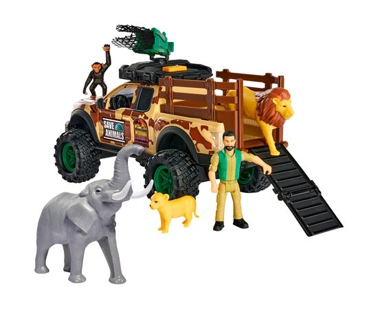 Игровой набор Dickie Toys Парк диких животных с внедорожником 25 см и фигурками (3837016)
