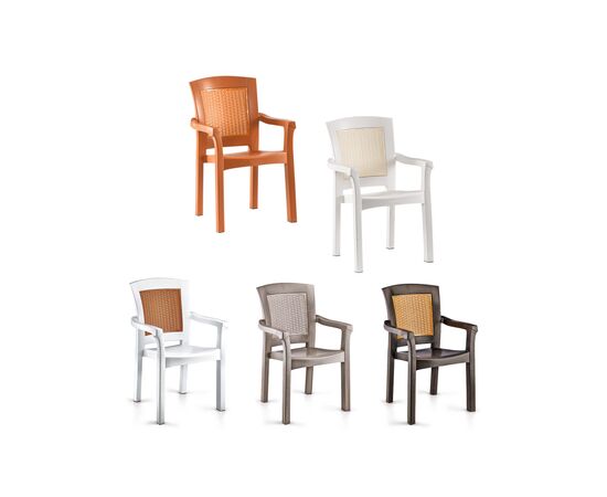 Кресло садовое Irak Plastik Side белое (4616), изображение 2 Кресло садовое Irak Plastik Side белое (4616), изображение 2