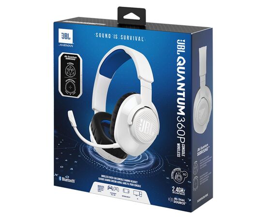 Наушники JBL Quantum 360P Wireless for PS White (JBLQ360PWLWHTBLU), изображение 10 Наушники JBL Quantum 360P Wireless for PS White (JBLQ360PWLWHTBLU), изображение 10