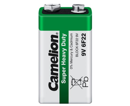 Батарейка Camelion Крона 6F22 9V Super Heavy Duty Green * 1 (6F22-SP1G)