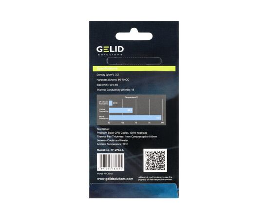 Термопрокладка Gelid Solutions GP-Ultimate Thermal Pad 90x50x0.5 mm, 2 штуки (TP-VP04-A), зображення 3 Термопрокладка Gelid Solutions GP-Ultimate Thermal Pad 90x50x0.5 mm, 2 штуки (TP-VP04-A), зображення 3