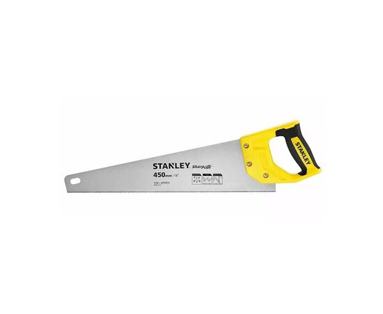 Ножовка Stanley SHARPCUT с закаленными зубьями, L=450мм, 11 tpi. (STHT20370-1)