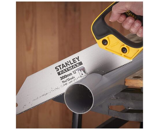 Ножовка Stanley FatMax, для ПВХ, L=300мм, 11 зубьев HP JETCUT на дюйм. (2-17-206), изображение 4 Ножовка Stanley FatMax, для ПВХ, L=300мм, 11 зубьев HP JETCUT на дюйм. (2-17-206), изображение 4