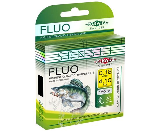 Леска Mikado Sensei Fluo 150 м 0,38 мм 12,8 кг Green (ZSY-038)