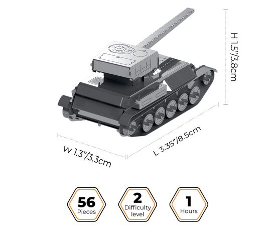 Конструктор Metal Time коллекционная модель AMX-13/75 (MT068), изображение 2 Конструктор Metal Time коллекционная модель AMX-13/75 (MT068), изображение 2