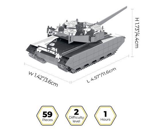 Конструктор Metal Time коллекционная модель Oplot T-84 (MT058), изображение 2 Конструктор Metal Time коллекционная модель Oplot T-84 (MT058), изображение 2