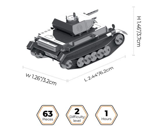 Конструктор Metal Time коллекционная модель Pz.Kpfw. II Ausf. G (MT061), изображение 2 Конструктор Metal Time коллекционная модель Pz.Kpfw. II Ausf. G (MT061), изображение 2