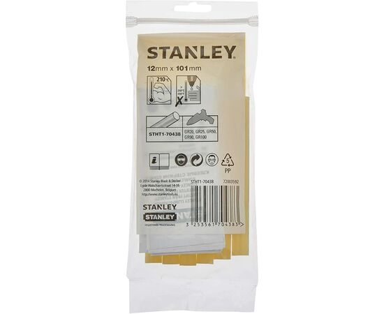 Клеевые стержни Stanley сверхпрочный, d=11,3 мм, L= 100 мм, высокотемпературный, 6 шт (STHT1-70438), изображение 2 Клеевые стержни Stanley сверхпрочный, d=11,3 мм, L= 100 мм, высокотемпературный, 6 шт (STHT1-70438), изображение 2