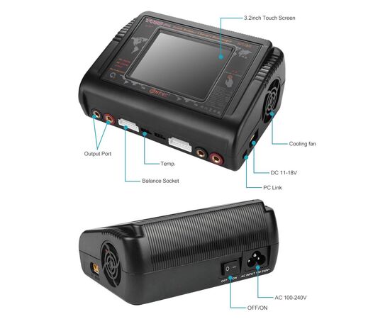 Зарядний пристрій для акумуляторів HTRC T400 pro Duo Lipo Charger Battery Discharger 2Channel AC 150 (HT-T400PRO), зображення 2 Зарядний пристрій для акумуляторів HTRC T400 pro Duo Lipo Charger Battery Discharger 2Channel AC 150 (HT-T400PRO), зображення 2