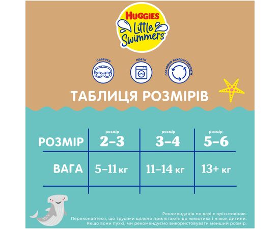 Подгузник Huggies Little Swimmers Размер 3-4 многоразовые для плавания 1 шт (5029053583051), изображение 9 Подгузник Huggies Little Swimmers Размер 3-4 многоразовые для плавания 1 шт (5029053583051), изображение 9