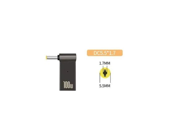 Адаптер PD 100W USB Type-C Female to DC Male Jack 5.5x1.7 mm ACER, PACKARD BELL ST-Lab (PD100W-5.5x1.7mm)