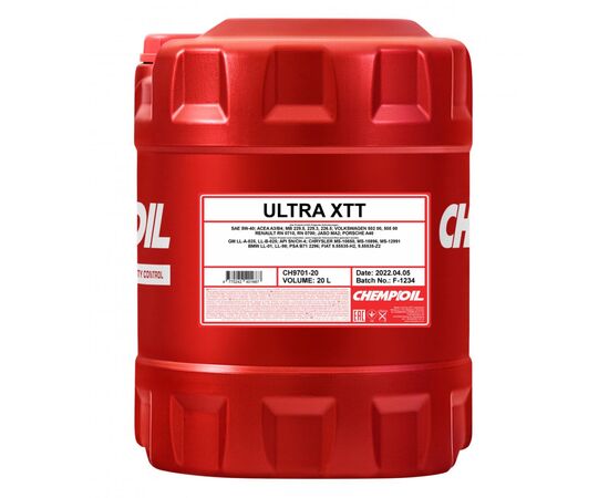 Моторное масло CHEMPIOIL Ultra XTT 5W40 20л (CH9701-20)