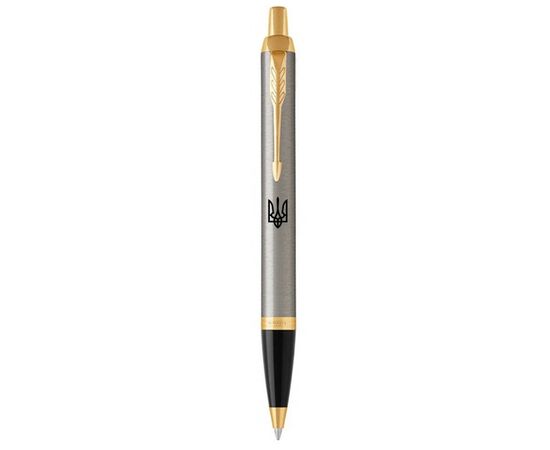 Ручка шариковая Parker IM 17 UKRAINE Brushed Metal GT BP Трезубец (22232_TR)