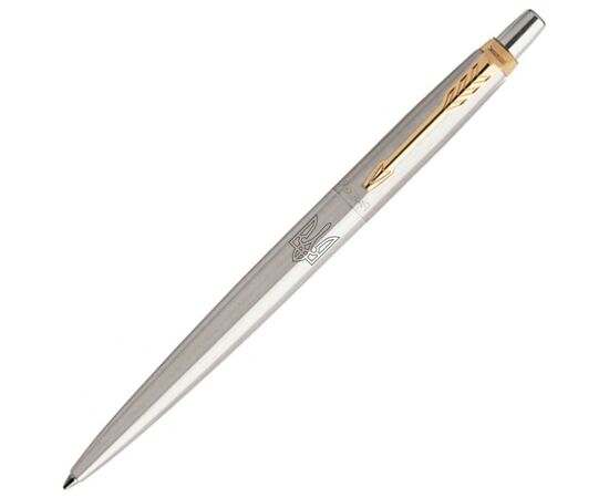 Ручка шариковая Parker JOTTER 17 UKRAINE SS GT BP Трезубец прозрачный (16032_T010b), изображение 4 Ручка шариковая Parker JOTTER 17 UKRAINE SS GT BP Трезубец прозрачный (16032_T010b), изображение 4