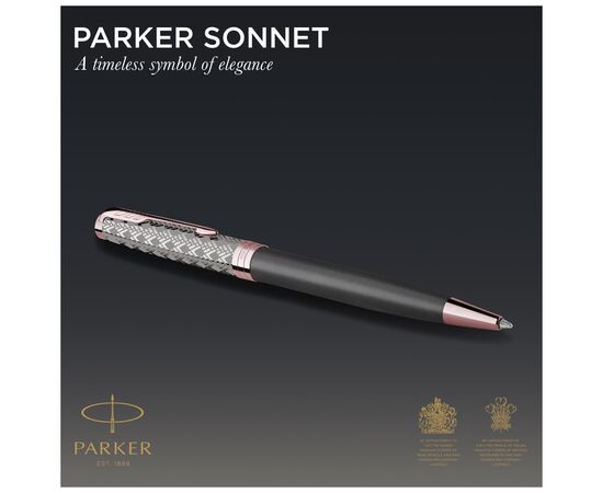 Ручка шариковая Parker SONNET 17 Metal & Grey Lacquer PGT BP (68 232), изображение 4 Ручка шариковая Parker SONNET 17 Metal & Grey Lacquer PGT BP (68 232), изображение 4