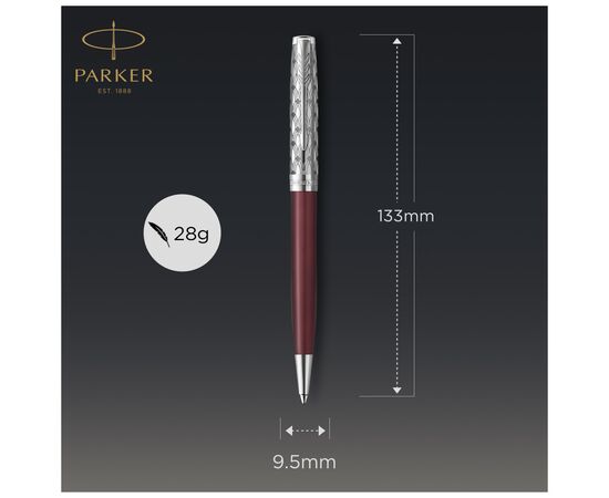 Ручка шариковая Parker SONNET 17 Metal & Red Lacquer CT BP (68 332), изображение 5 Ручка шариковая Parker SONNET 17 Metal & Red Lacquer CT BP (68 332), изображение 5