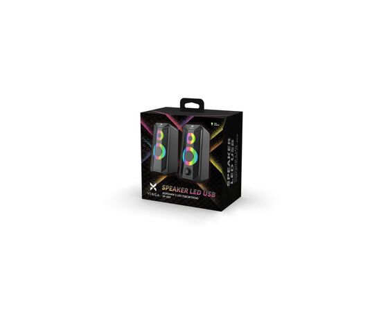 Акустическая система Vinga SP-200 LED USB Black, изображение 4 Акустическая система Vinga SP-200 LED USB Black, изображение 4