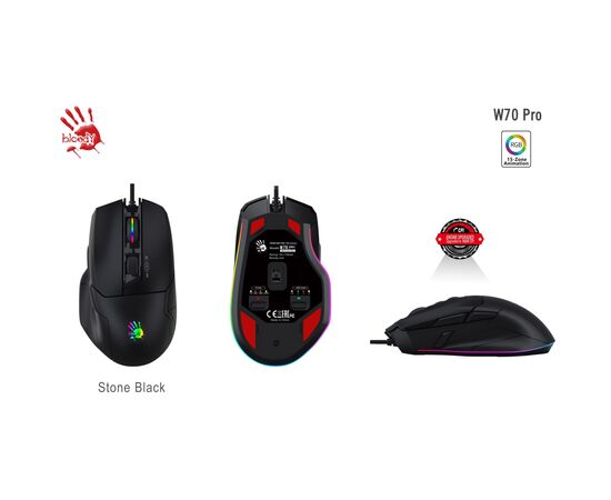 Мишка A4Tech Bloody W70 Pro Stone Black, зображення 4 Мишка A4Tech Bloody W70 Pro Stone Black, зображення 4