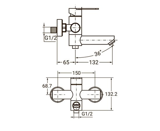 Смеситель AQUATICA HT-2C171P, изображение 3 Смеситель AQUATICA HT-2C171P, изображение 3
