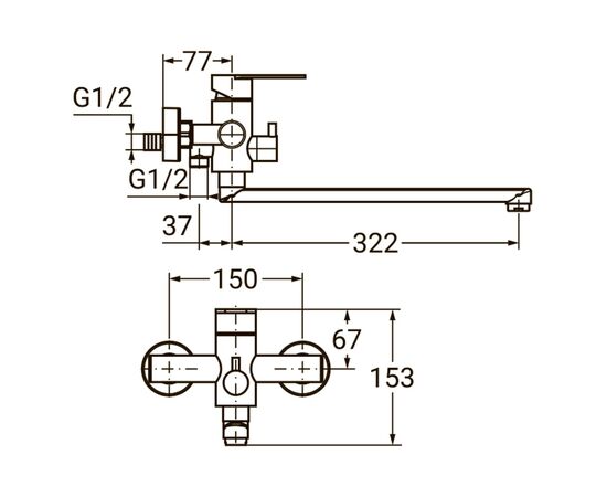 Смеситель AQUATICA HT-2C271P, изображение 2 Смеситель AQUATICA HT-2C271P, изображение 2