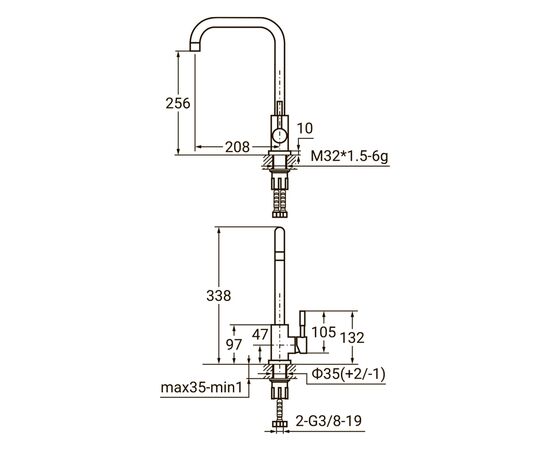 Смеситель AQUATICA KT-4B270P, изображение 3 Смеситель AQUATICA KT-4B270P, изображение 3