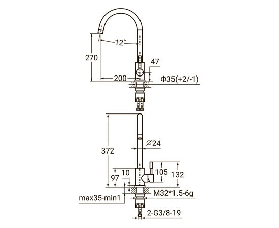 Смеситель AQUATICA KT-4B170P, изображение 3 Смеситель AQUATICA KT-4B170P, изображение 3