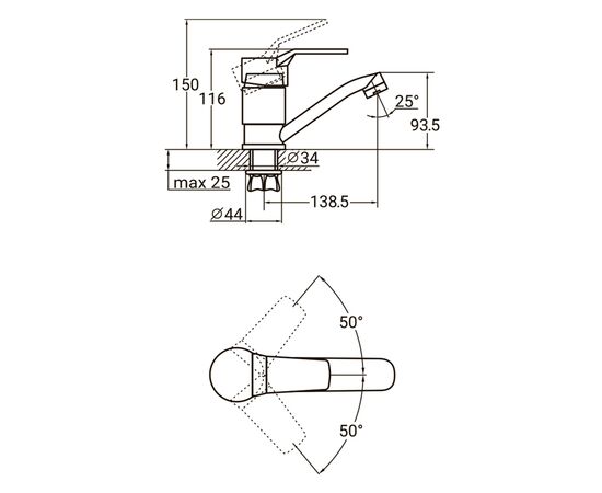 Смеситель AQUATICA MJ-1B135C, изображение 5 Смеситель AQUATICA MJ-1B135C, изображение 5