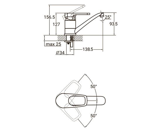 Смеситель AQUATICA MJ-2B129C, изображение 3 Смеситель AQUATICA MJ-2B129C, изображение 3
