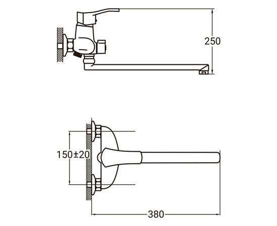 Смеситель AQUATICA NM-2C234C, изображение 7 Смеситель AQUATICA NM-2C234C, изображение 7