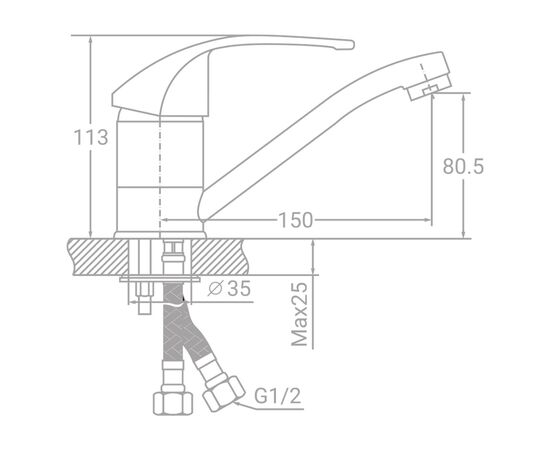 Смеситель TAU SD-2B143C (9804120), изображение 2 Смеситель TAU SD-2B143C (9804120), изображение 2