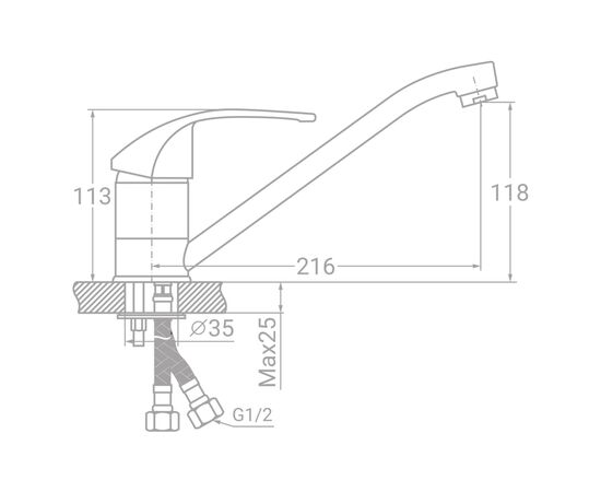 Смеситель TAU SL-2B243C (9840130), изображение 2 Смеситель TAU SL-2B243C (9840130), изображение 2