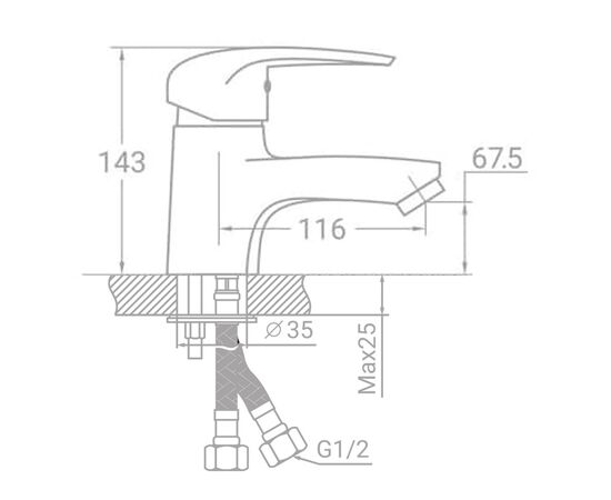 Смеситель TAU SM-2A144C (9843000), изображение 3 Смеситель TAU SM-2A144C (9843000), изображение 3