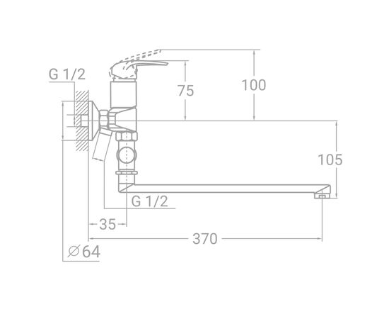 Смеситель TAU TN-3C242C (9846220), изображение 3 Смеситель TAU TN-3C242C (9846220), изображение 3