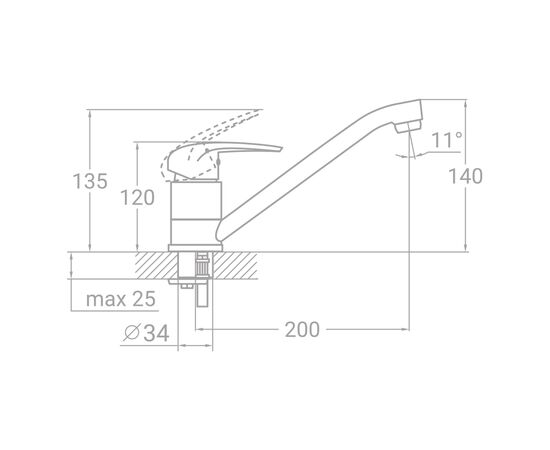 Смеситель TAU TN-2B242C (9846110), изображение 2 Смеситель TAU TN-2B242C (9846110), изображение 2