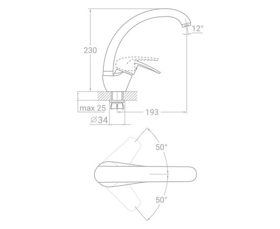 Смеситель TAU TN-5B142C (9846120), изображение 2 Смеситель TAU TN-5B142C (9846120), изображение 2