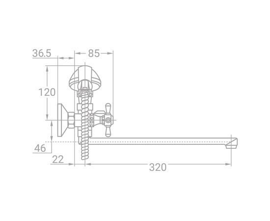 Смеситель TAU VN-2C260C (9885210), изображение 3 Смеситель TAU VN-2C260C (9885210), изображение 3