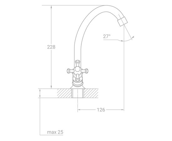 Змішувач TAU VN-1B160C (9885100), зображення 2 Змішувач TAU VN-1B160C (9885100), зображення 2